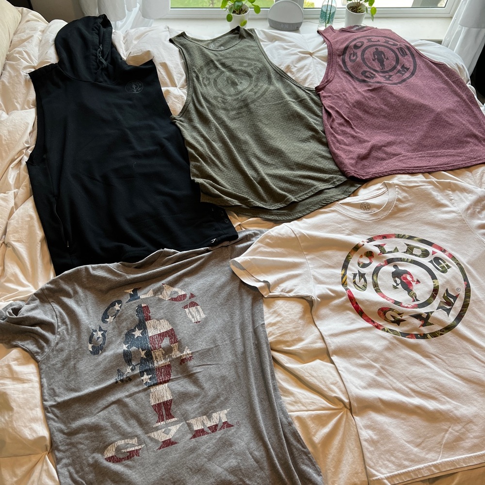 Golds Gym shirts, tanks, sleeveless hoodie size medium and large
